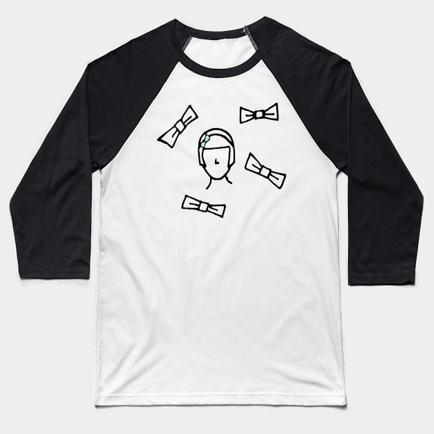 Bow Lady Baseball T-Shirt by A2Gretchen